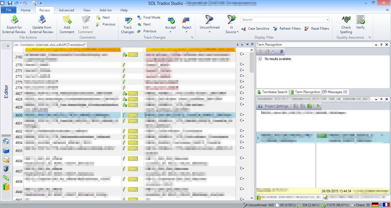 Une traduction technique en cours de réalisation Une traduction technique en cours de réalisation